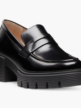 NEW Stuart Weitzman Soho Loafer, Size 10, Black Smooth Leather